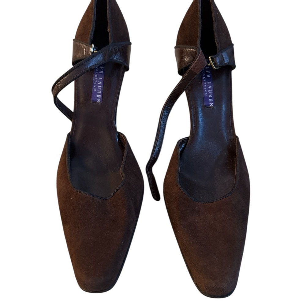 Ralph Lauren Dark Brown Suede Heels